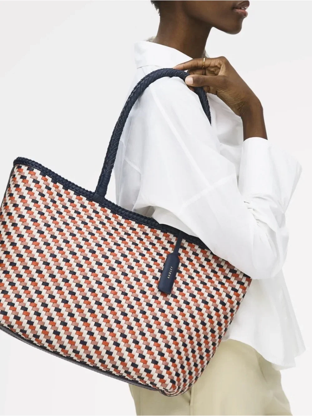 RADLEY London The Sunningdale Medium Open Top Tote Naval Woven Leather